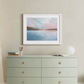 "Misty Bay" - Art Print in Misty Blue by AlisonJerry - In a Room