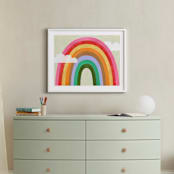 "Rainbow & Clouds" - Art Print in Ruby Red by melanie mikecz - In a Room