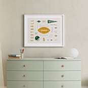 "American Football Vocab" - Art Print in Hunter by Dana Beckwith - In a Room