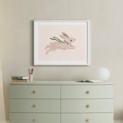 "Rabbit With Bow" - Art Print in Hunter Green by Vivian Yiwing - In a Room