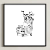 "Tigger Lounging | Winnie The Pooh" - Art Print in White by Stefanie Lane - Framed