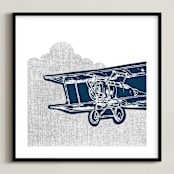 "Vintage plane" - Art Print in Original by Saksun - Framed