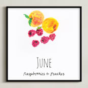 "June fruits" - Art Print in Peachy by Kanika Mathur - Framed