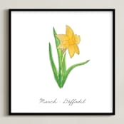 "March Daffodil" - Art Print in Daffodil by Liz Conley - Framed