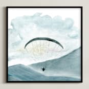 "Through the sky 1" - Art Print in sky blue by Lulaloo - Framed
