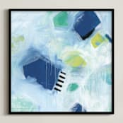 "Like Open Doors" - Art Print in Light Blue by Julie Hawkins - Framed