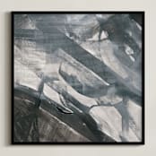 "White and Black Vapor 2 Series 3" - Art Print in White and Black by Angela Simeone - Framed
