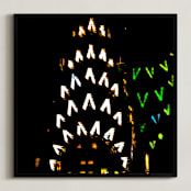 "an ICON" - Art Print in neon blacklight by Gail Schechter - Framed
