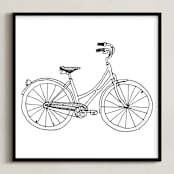 "bicycle" - Art Print in black by Phrosné Barwood - Framed