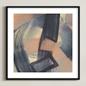 "Get Closer To Neutral Series 2" - Art Print in Tan and Bone by Angela Simeone - Framed
