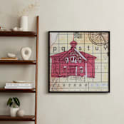 "Schoolhouse Rock No.3" - Art Print in Red by Kelly Maron Horvath - In a Room