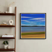 "Abstract Beachscape" - Art Print in Sky Blue by Andy Mars - In a Room