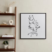 "Sayl Chair Bear" - Art Print in black and white by Flume Design - In a Room