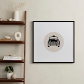 "Retro Taxi" - Art Print in Bone by Alaina Cherup - In a Room