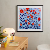 "Morning Flowers" - Art Print in Orange Sun by JW Solomon - In a Room