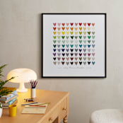 "Paper Hearts" - Personalized Art Print in Rainbow by InkDot - In a Room