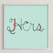 "She's Captured My Soul" - Art Print in Mint by Mayel - Framed