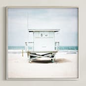 "8th Street Tower" - Art Print in blue by Shannon Howard - Framed