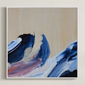 "We Will Move II" - Art Print in Navy Blue by Candace Rae Art - Framed Canvas