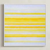 "an ode to agnes" - Art Print in bright sunny yellow by tina johnson - Framed Canvas