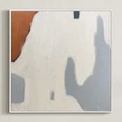 "Drip" - Art Print in French Blue by Kara Schlabaugh - Framed Canvas