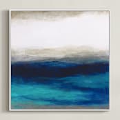 "Liquid Peace" - Art Print in Blue by Melissa Marquardt - Framed Canvas