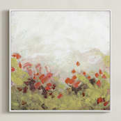 "Cosmos Garden" - Art Print in Leaf Green by Lorent and Leif - Framed Canvas