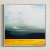 "Golden Grain" - Art Print in Golden Sienna by Amy Hall - Framed Canvas