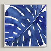 "Azul II" - Art Print in White by Luz Alliati - Framed Canvas
