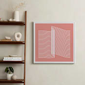 "Pink and Lines rigth" - Art Print in coral pink by Marco Berrios - In a Room