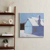 "Linen Snow" - Art Print in Ice Blue by Carol C. Young - In a Room