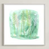 "Botanical Grasses" - Art Print in Mint by Hettie Roberts - Framed
