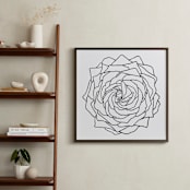 "Linear Rose Drawing" - Art Print in Black line by Kathy Van Torne - In a Room