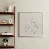 "Sketches after cat IV" - Art Print in Black and Champagne by Catilustre - In a Room