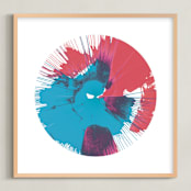 "Abstract Spin Art in Rocket Pop" - Art Print in Rocket Pop by Lauren Webster - Framed