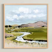"Fall in Idaho" - Art Print in Khaki Green by Shina Choi - Framed