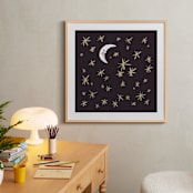 "Good Night Moon and Stars" - Art Print in Dark by Patrice Horvath - In a Room