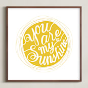 "You are my sinshine" - Art Print in Mustard Yellow by Shannon Chen of Four Wet Feet Studio - Framed