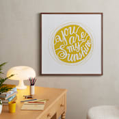 "You are my sinshine" - Art Print in Mustard Yellow by Shannon Chen of Four Wet Feet Studio - In a Room