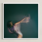 "Don't Go" - Art Print in Teal by Derick W Daily - Framed