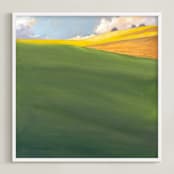 "September Hill" - Art Print in Rich Green by Stephanie Goos Johnson - Framed