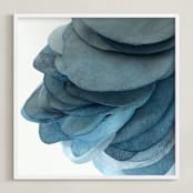 "Sky Pebbles 5" - Art Print in Sea blue by Jenny Phillips - Framed