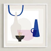 "Surface Study 1" - Art Print in Grecian blue by Francesca Iannaccone - Framed