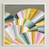 "Fan Out" - Art Print in White by melanie mikecz - Framed