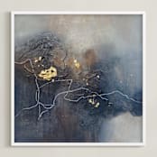 "Oh Susy" - Art Print in Slate Blue by Christine Olmstead - Framed