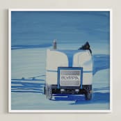 "Toronto Lakefront Zamboni" - Art Print in Cerulean Blue by Annie Seaton - Framed