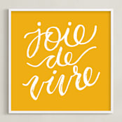 "joie de vivre lettering" - Art Print in Honey Bee by Sam Dubeau - Framed