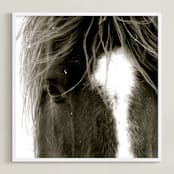 "Apache Jack" - Art Print in Dark Brown/Black and White by Leslie Le Coq - Framed