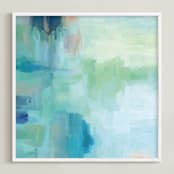 "Summer Reflections" - Art Print in Sky Blue by Amy Hall - Framed