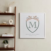 "Bunny Crest: Custom Print" - Custom Print in Evergreen by Vivian Yiwing - In a Room
